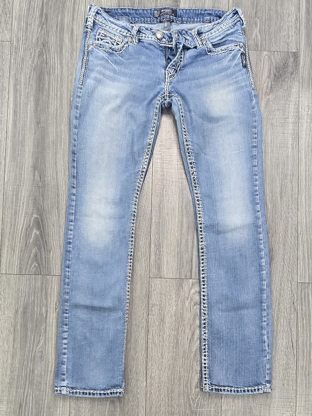Silver Jeans Tuesday Low Rise Bootcut Jeans 31x33 Y2K Western.